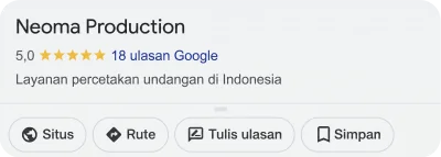 Neoma Production Google Review 5 Stars